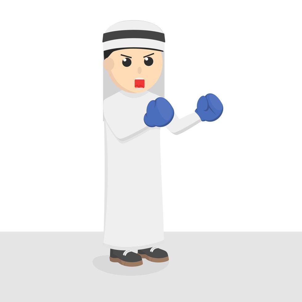 businessman arabian boxer design character on white background vector