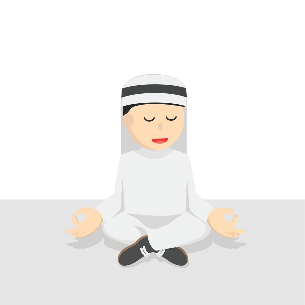 businessman arabian relaxation design character on white background vector