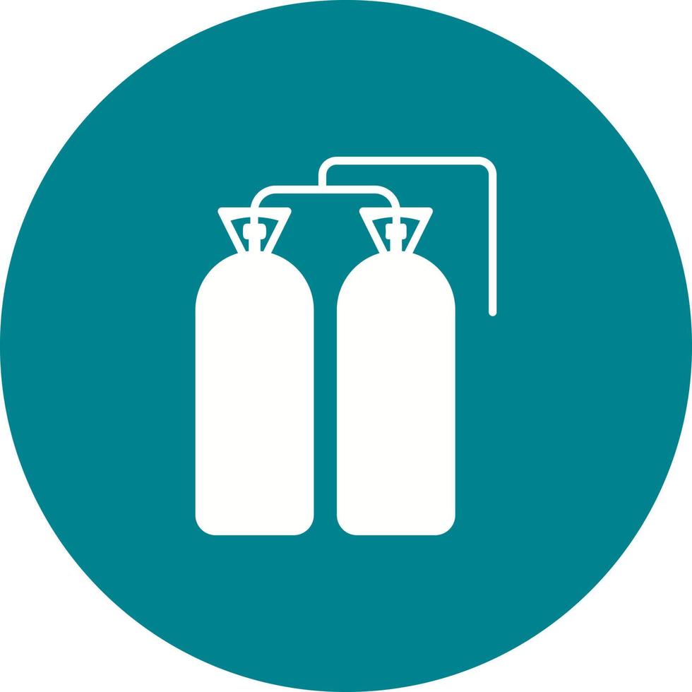 Oxygen Tanks Circle Background Icon vector