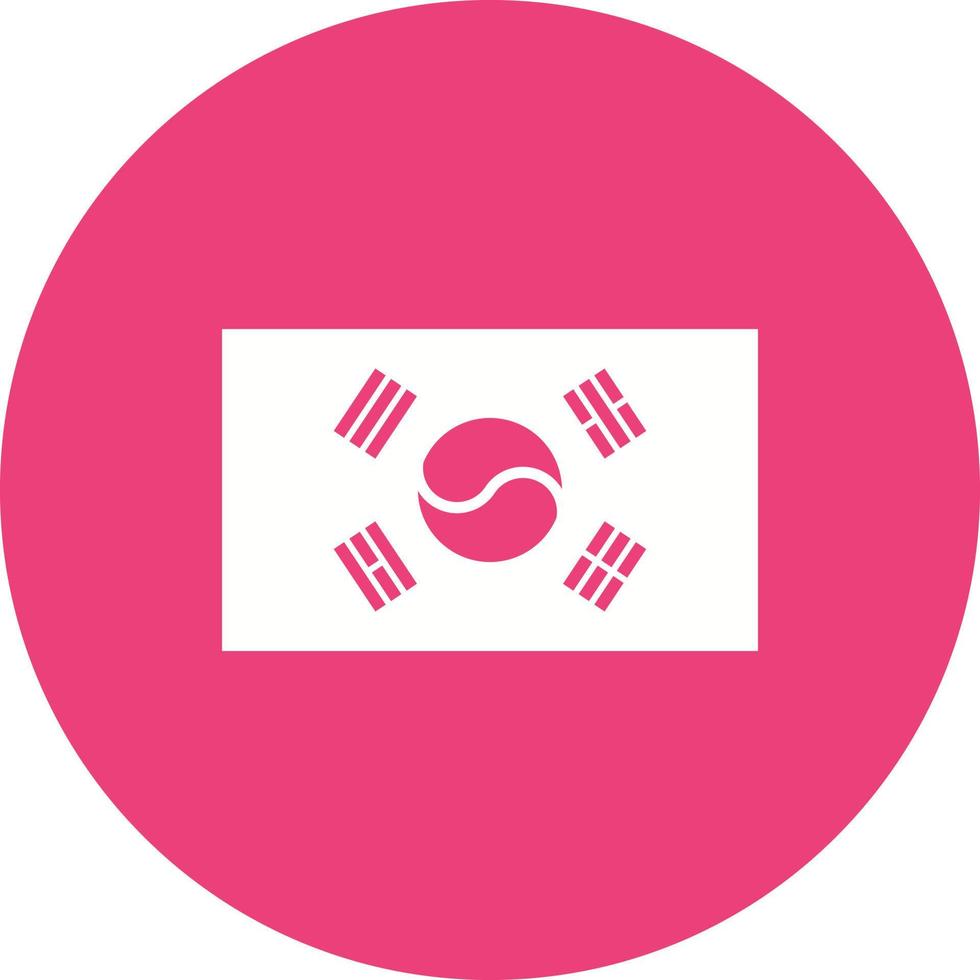 South Korea Circle Background Icon vector