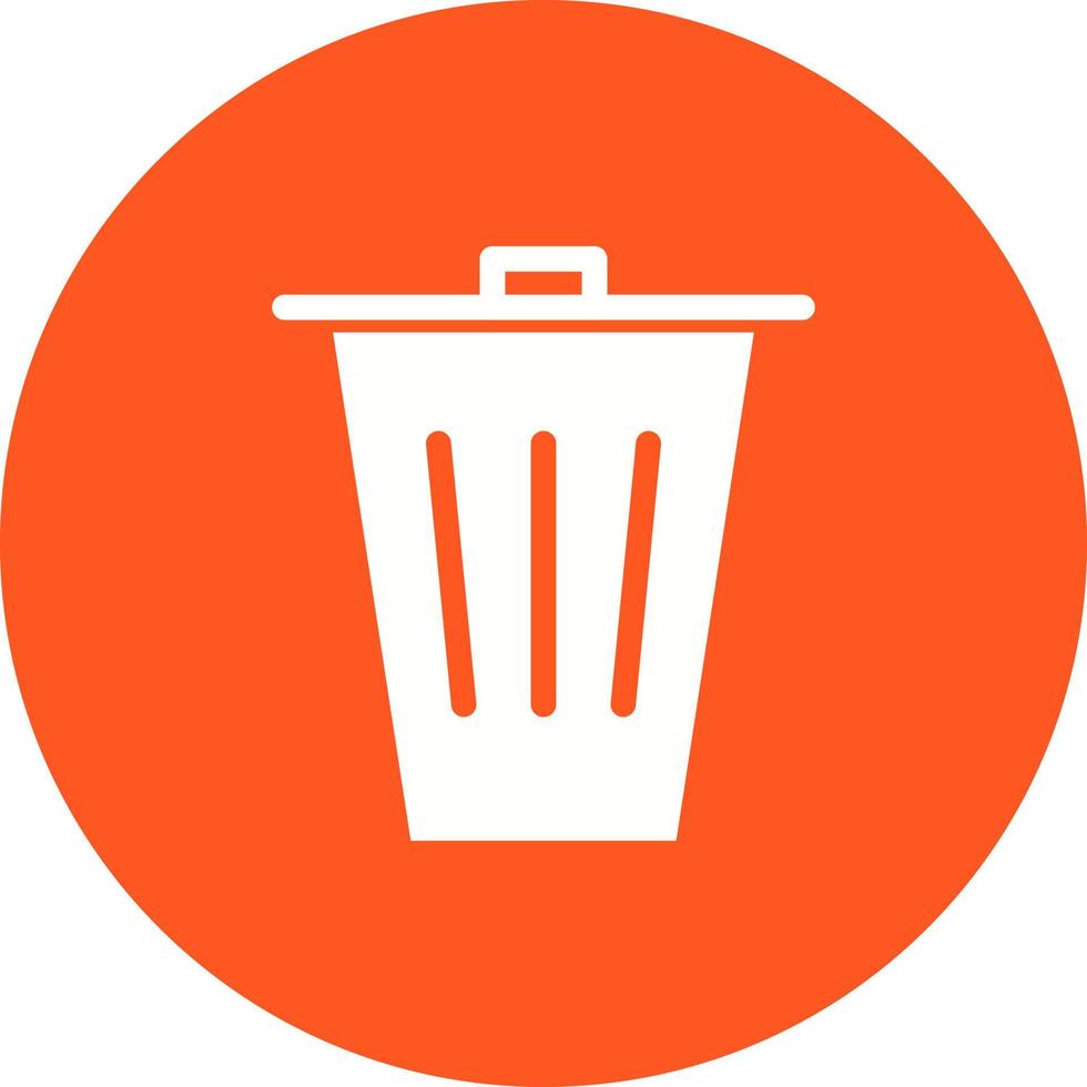 Trash Bin Circle Background Icon vector