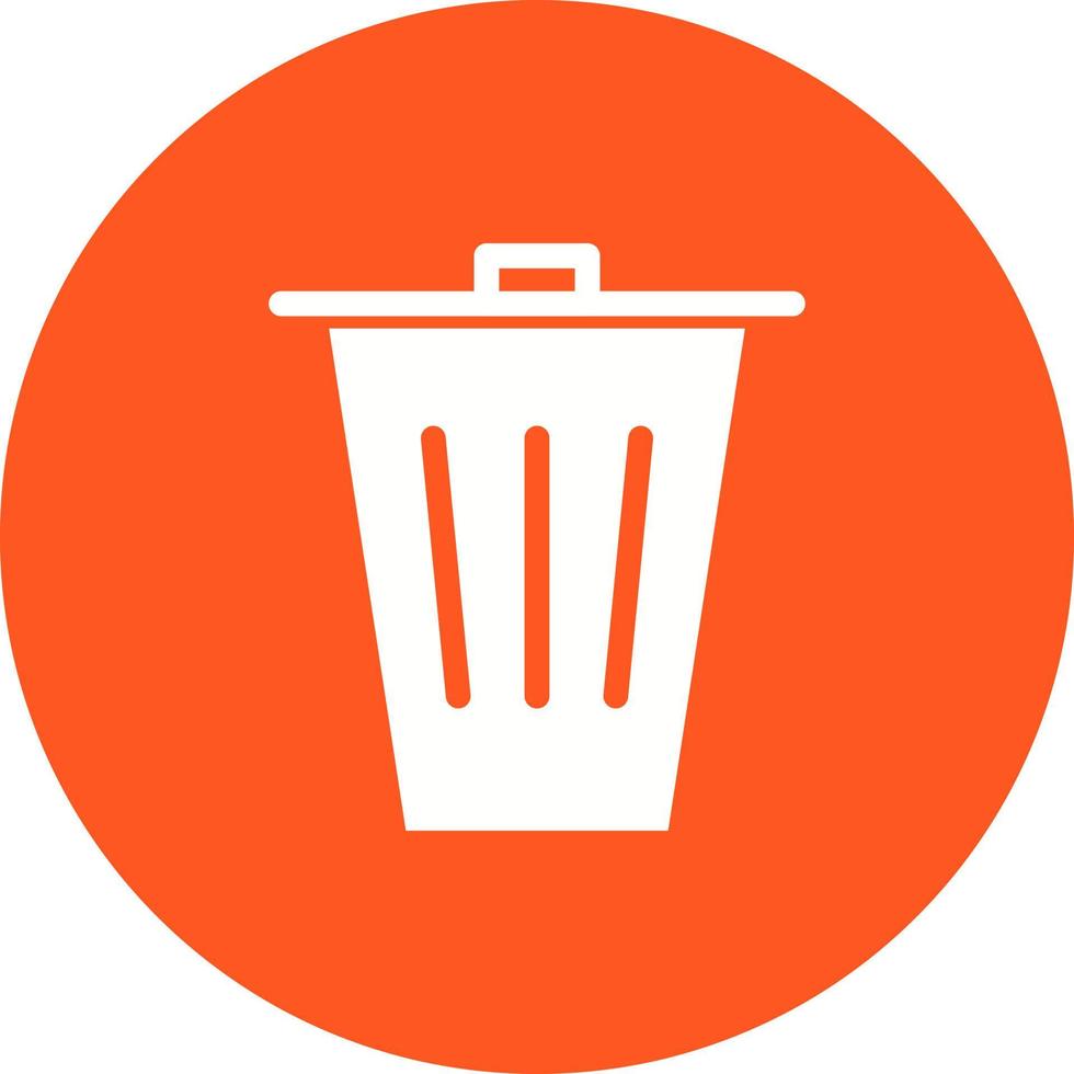 Trash Bin Circle Background Icon vector