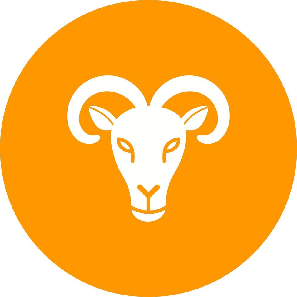Moutain Goat Face Circle Background Icon vector