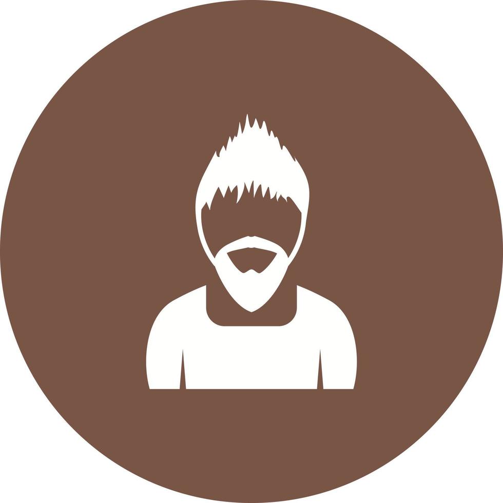 Man in Punk Hairstyle Circle Background Icon vector