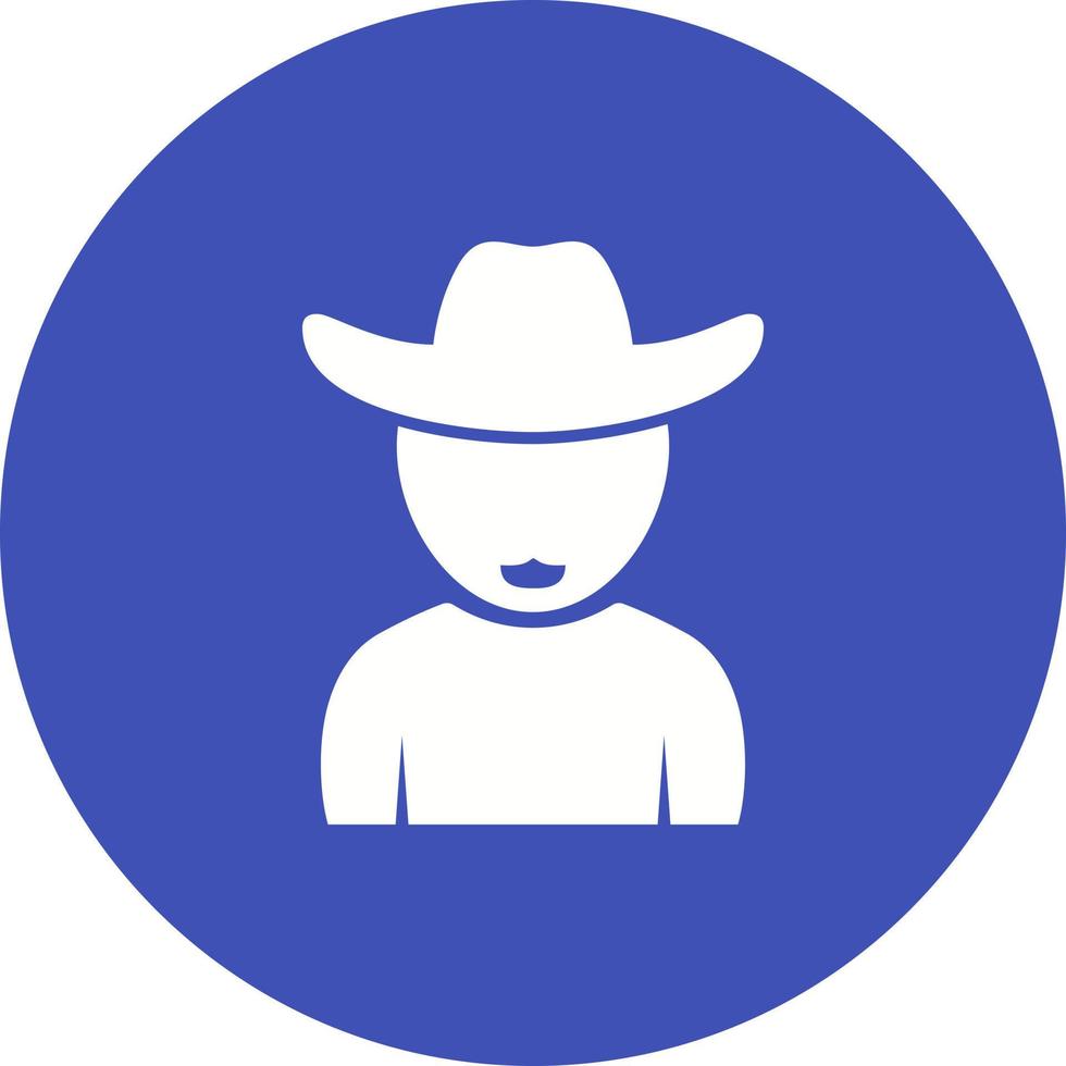 Boy in Cowboy Hat Circle Background Icon vector