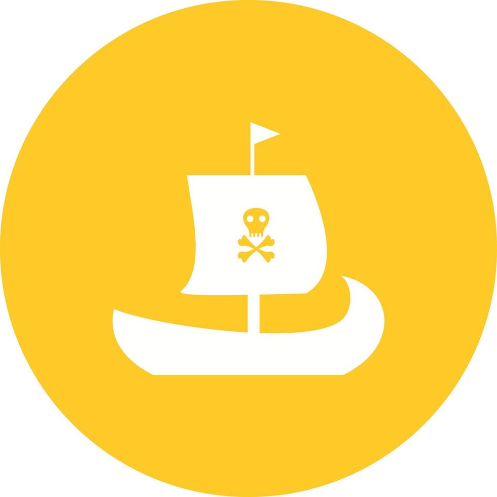 icono de fondo de círculo de barco pirata vector