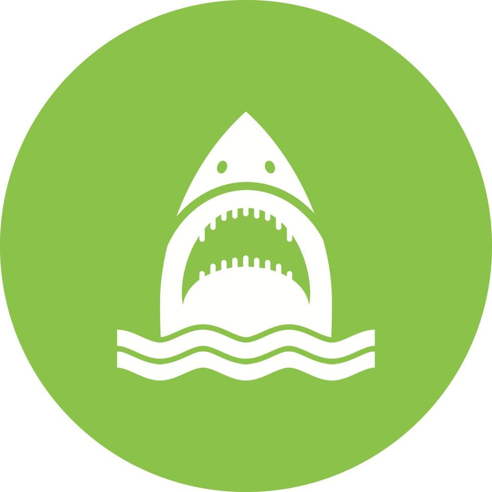 Shark Face Circle Background Icon vector