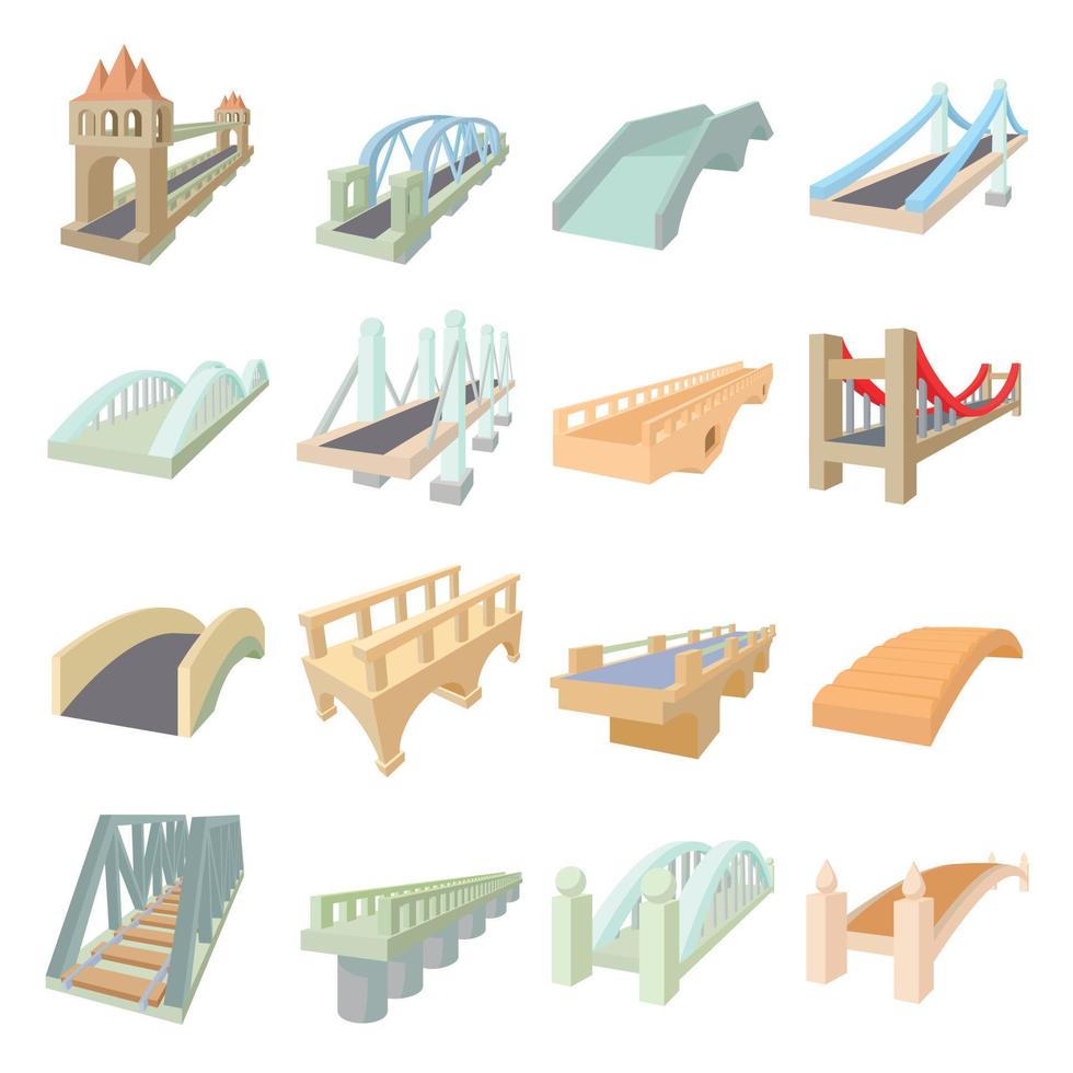 Bridge set icons vector