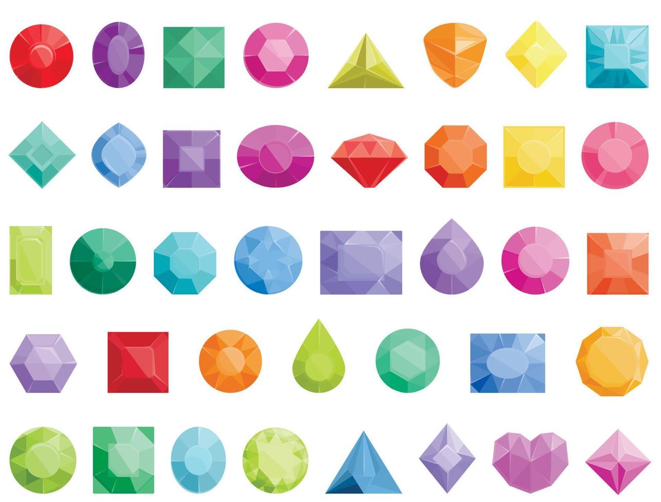 Rhinestones icons set cartoon vector. Gem stone vector