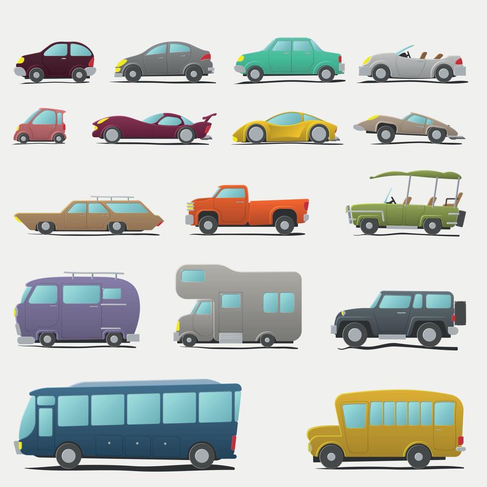 Cartoon cars set vector