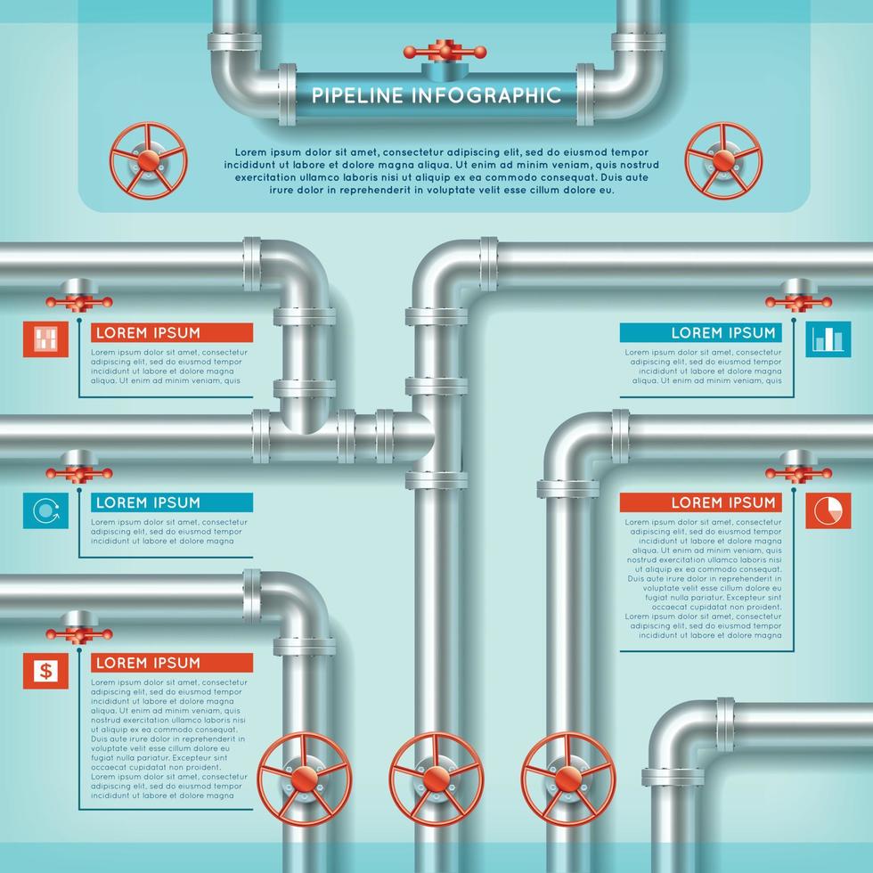 Water Pipe Business Infographic vector