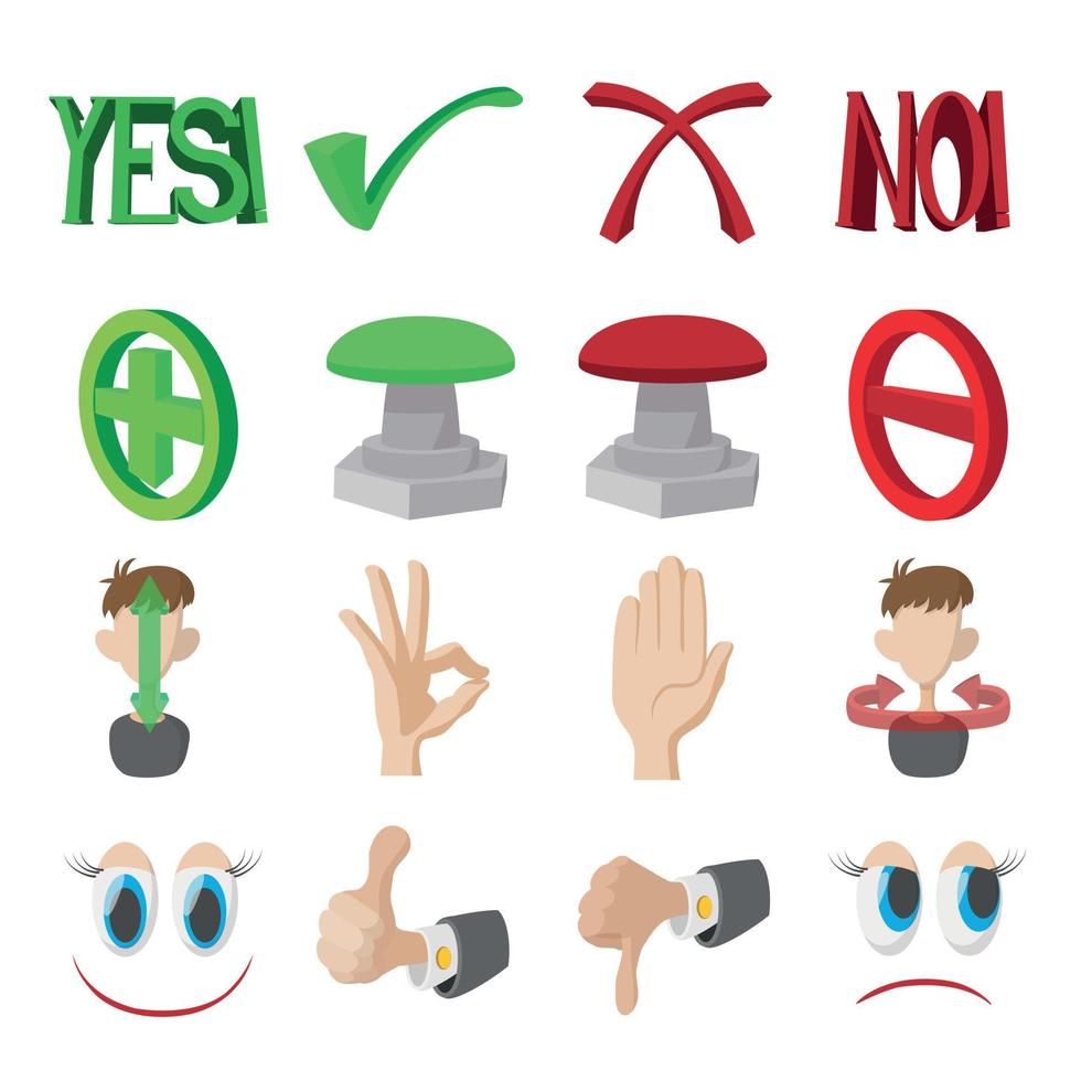 Check mark Yes and No icons set vector