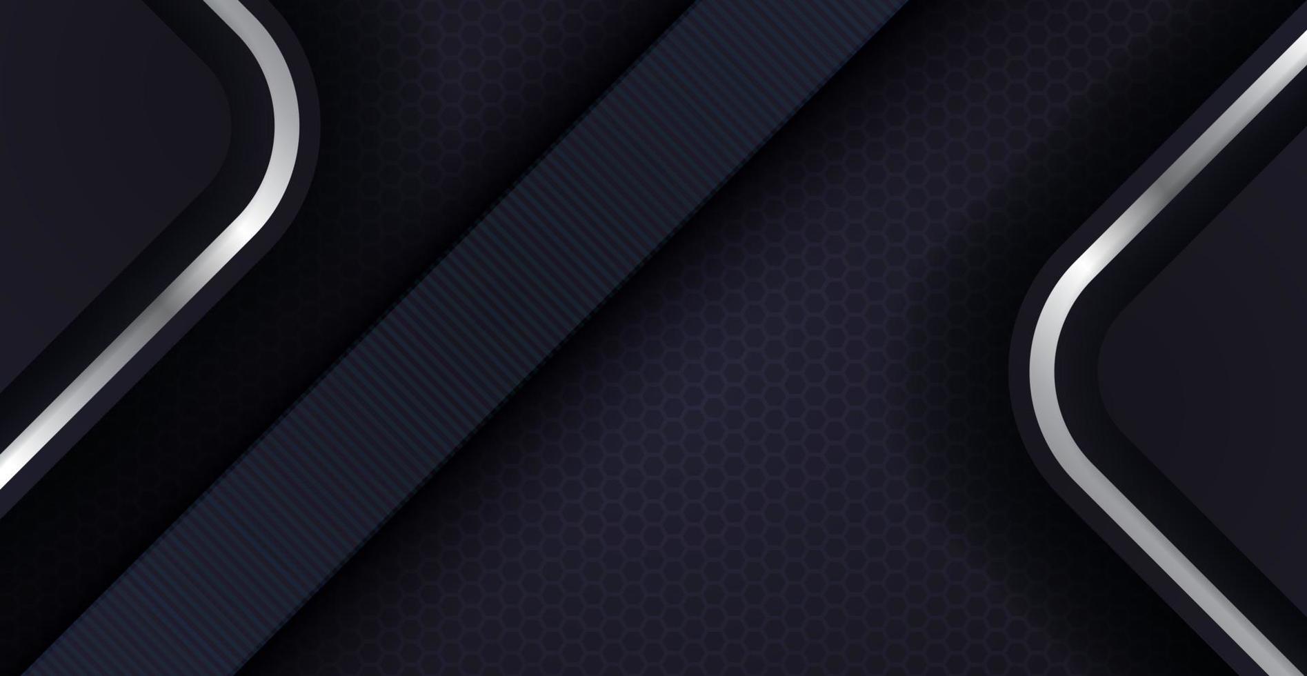 abstract dark silver line overlap with hexagon texture background. eps10 vector