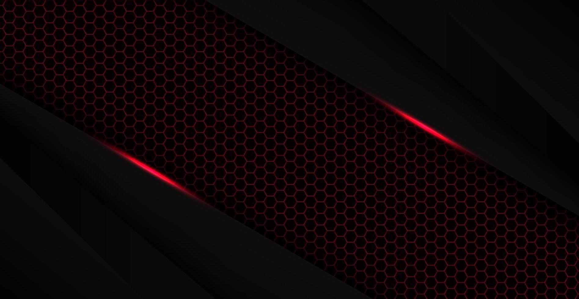 abstract red black space frame layout design tech triangle concept with hexagon texture background. eps10 vector