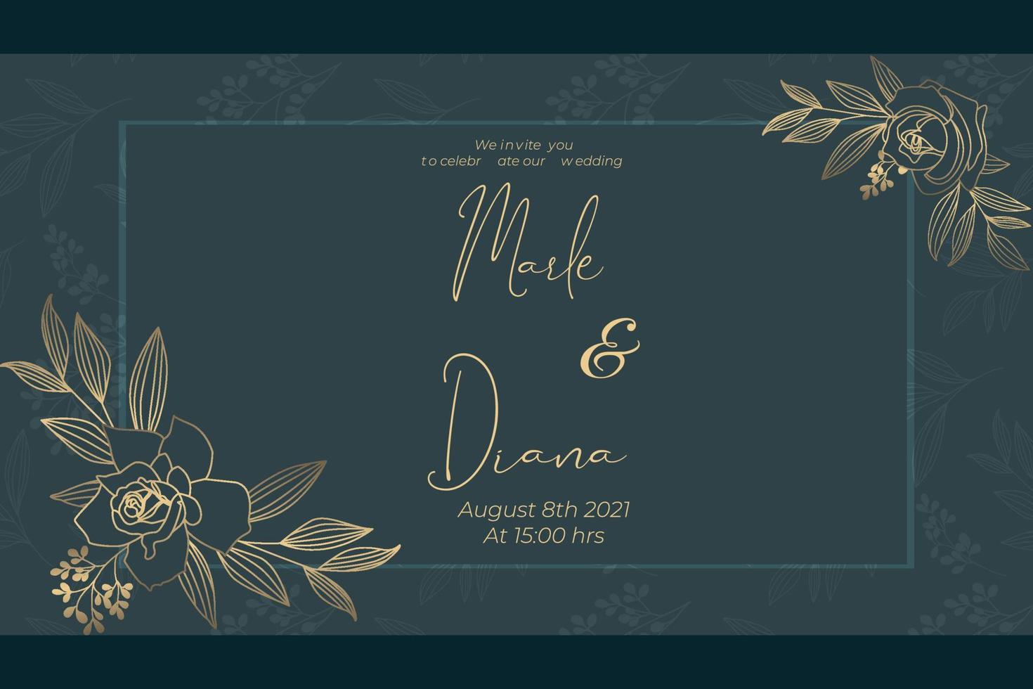 plantilla de volante de tarjeta de invitación de boda vector