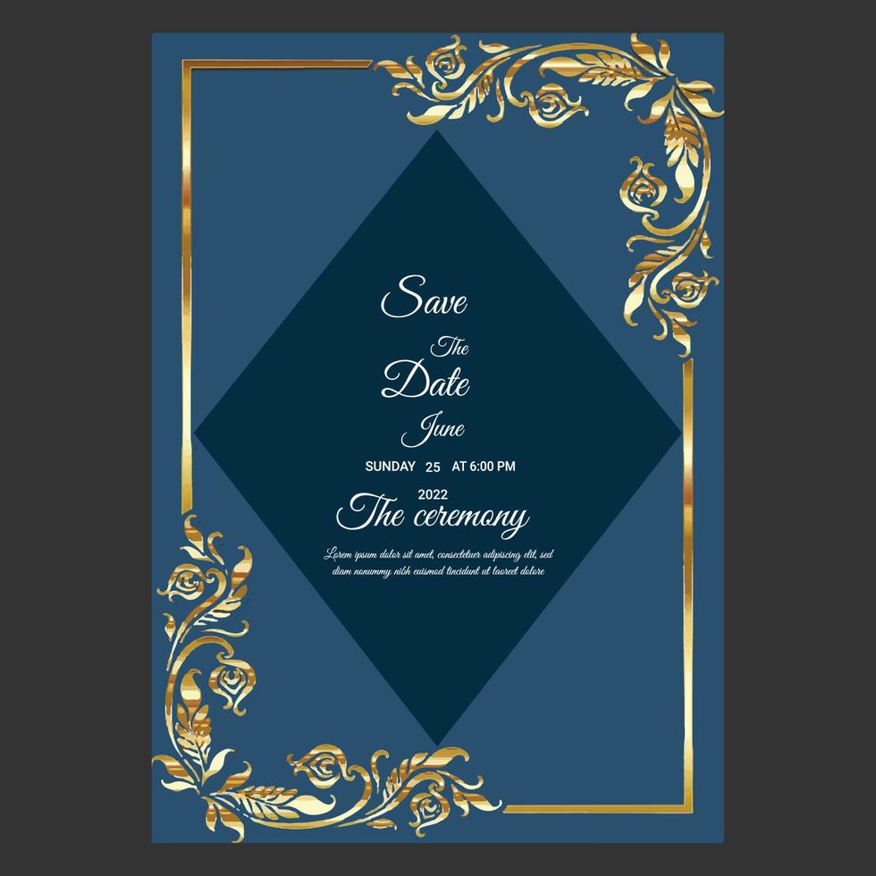 plantilla de volante de tarjeta de invitación de boda vector