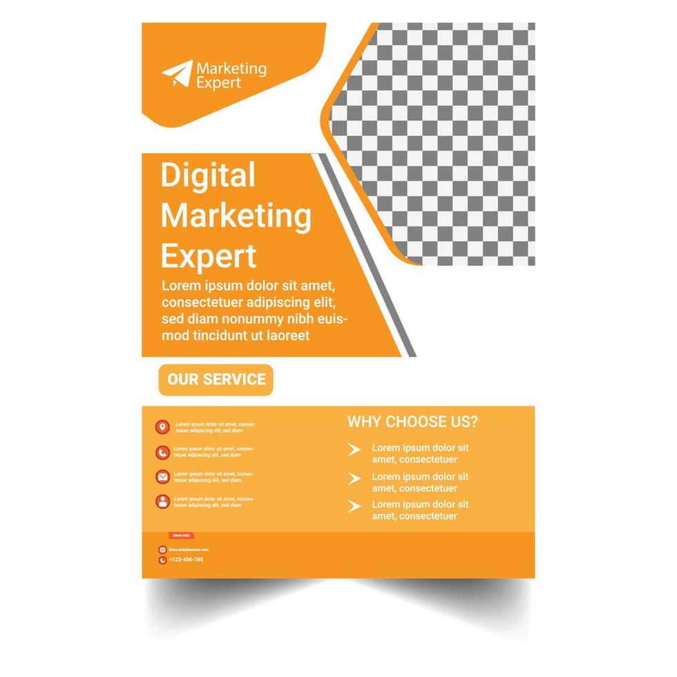 plantilla de volante de marketing digital vector