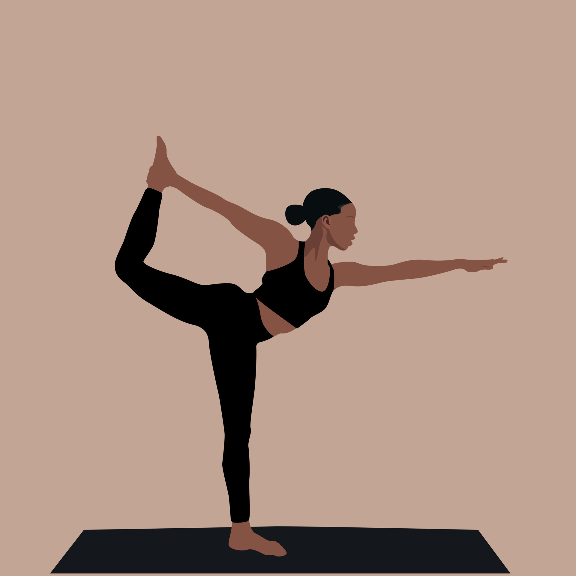 Yoga girl. African american woman doing yoga poses. Black woman