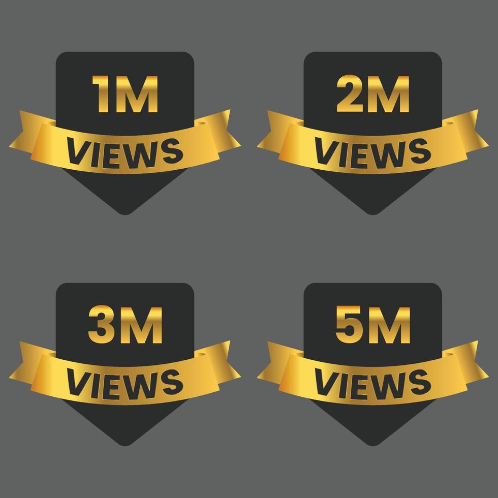 1 million to 5 million plus views celebration thumbnail design vector