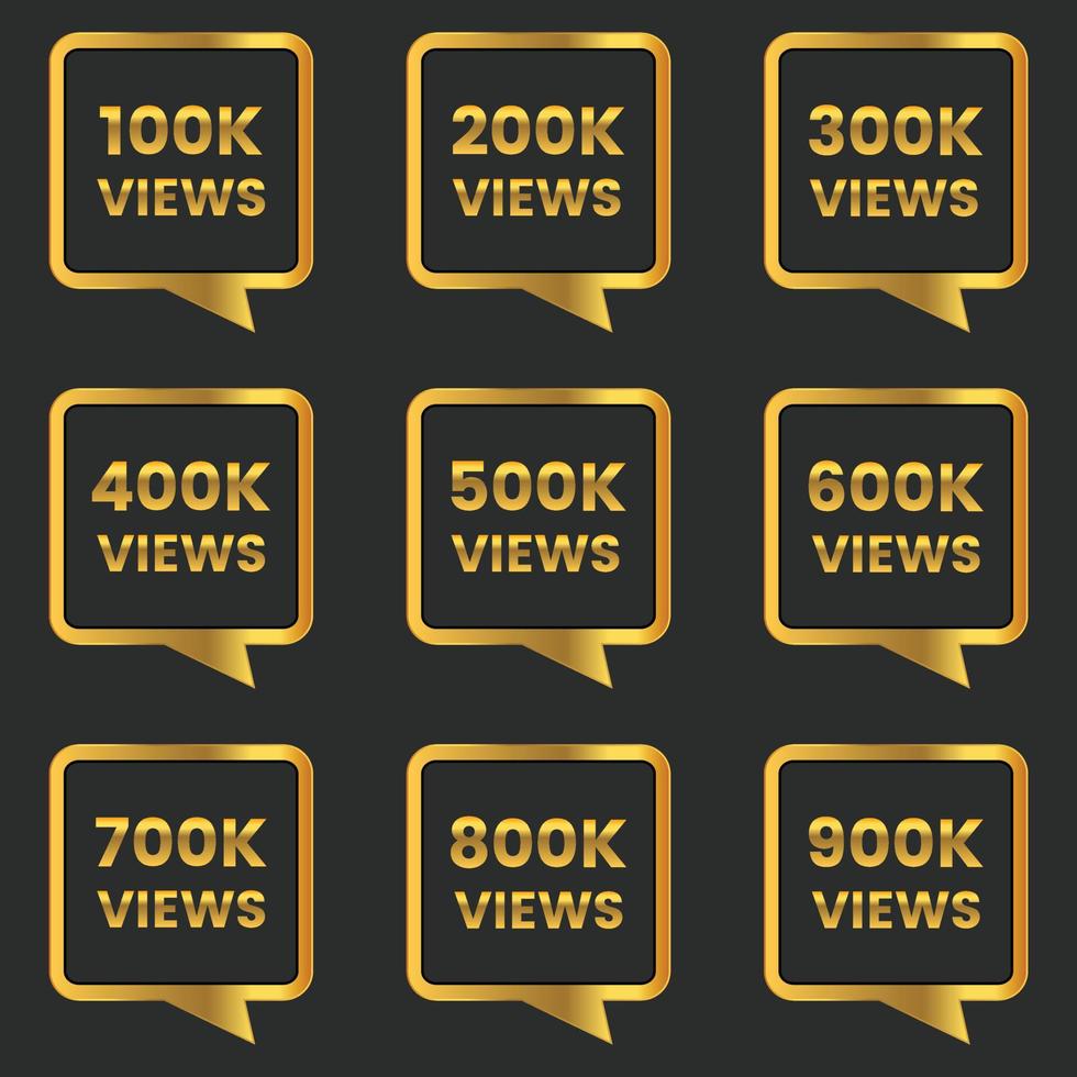 100k to 900k views celebration thumbnail design vector