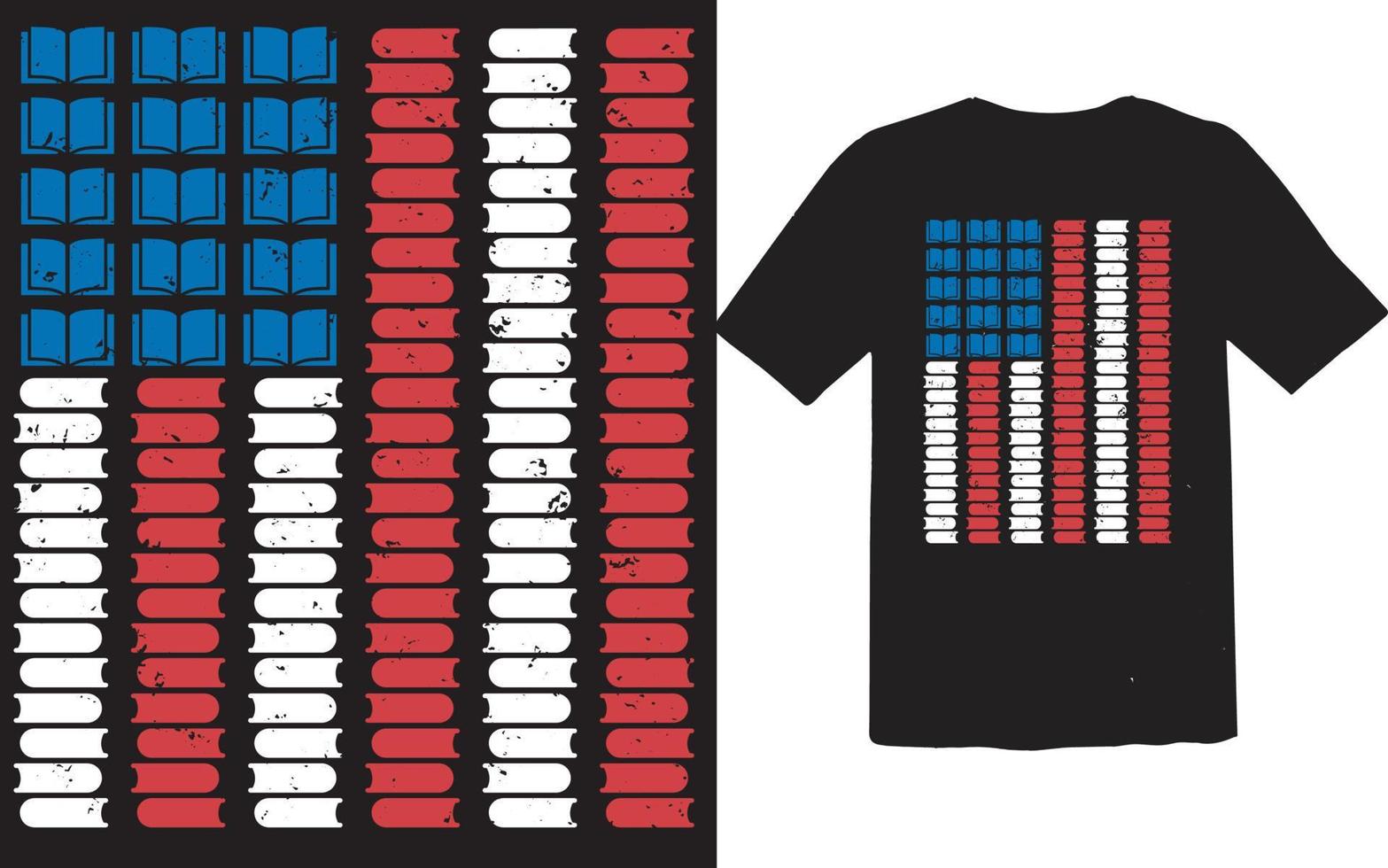 Stock Sites Librarian USA Flag Book Grunge DesignTemplate Black vector