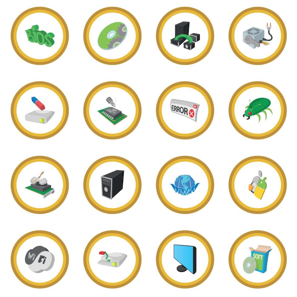 Computer service icon circle vector