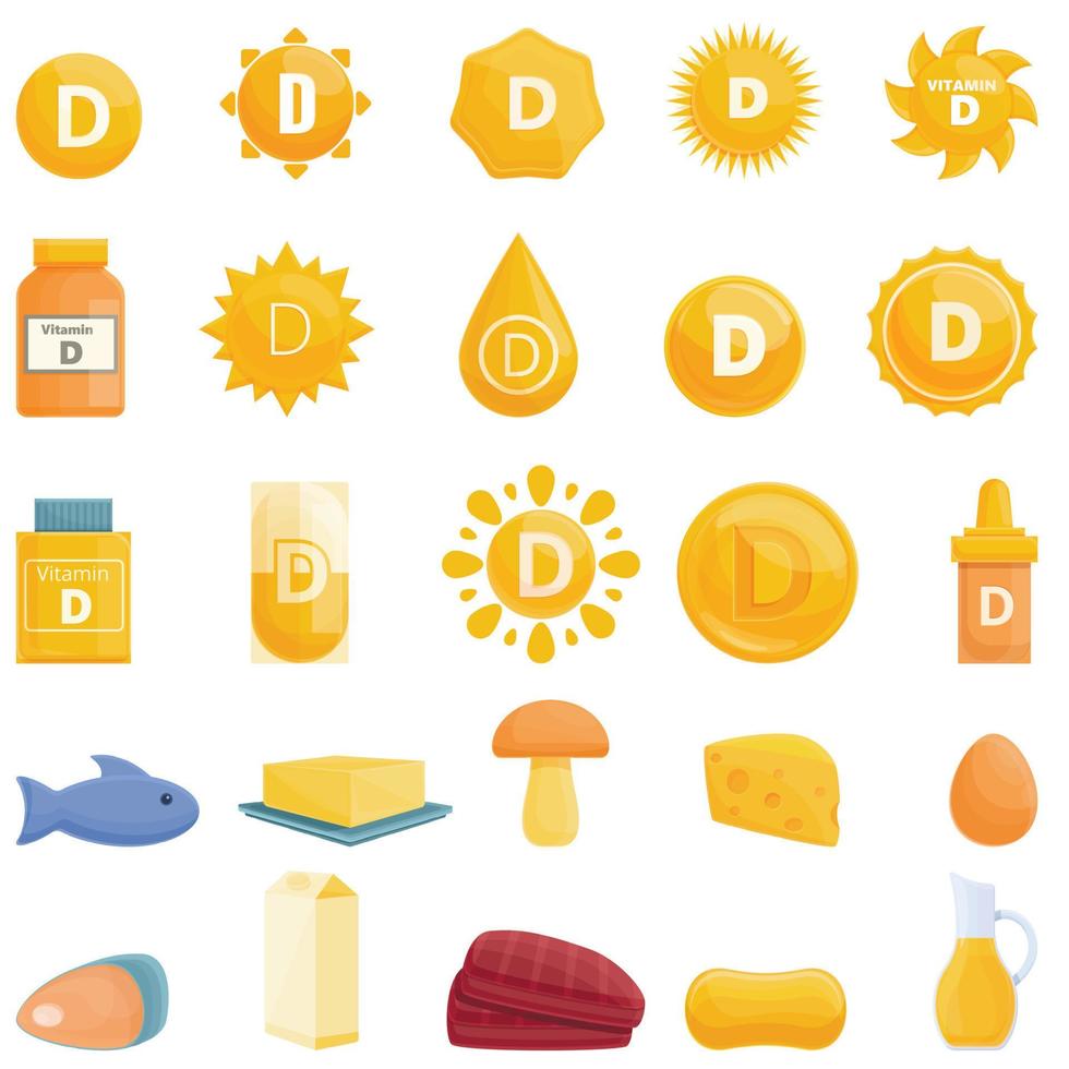 icono de vitamina d, estilo de dibujos animados vector