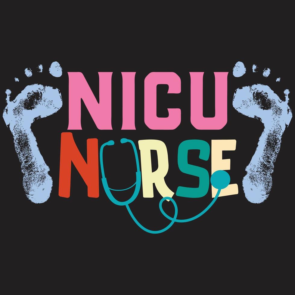 camiseta de enfermera nicu vector