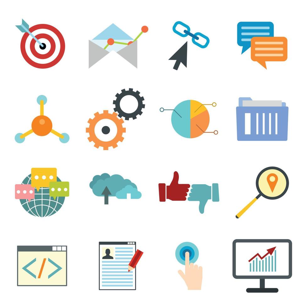 Seo web flat icon vector