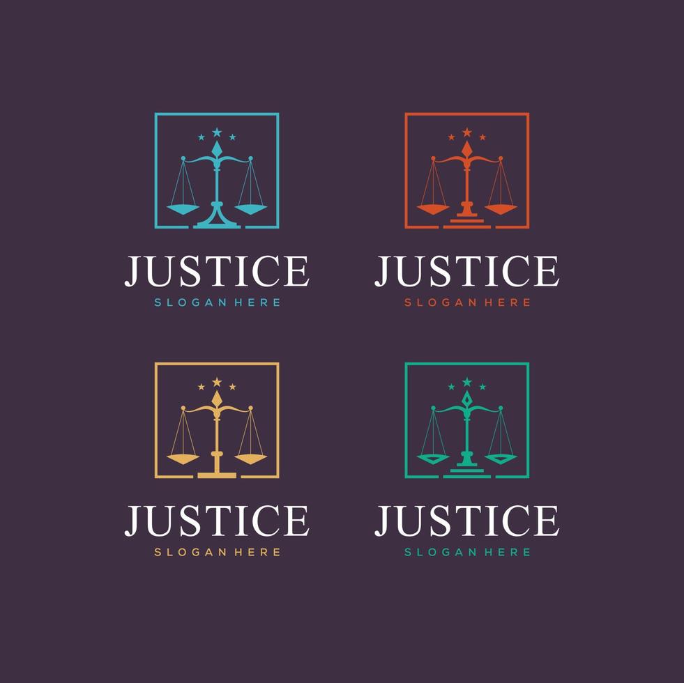 Attorney law and justice logo design template vector