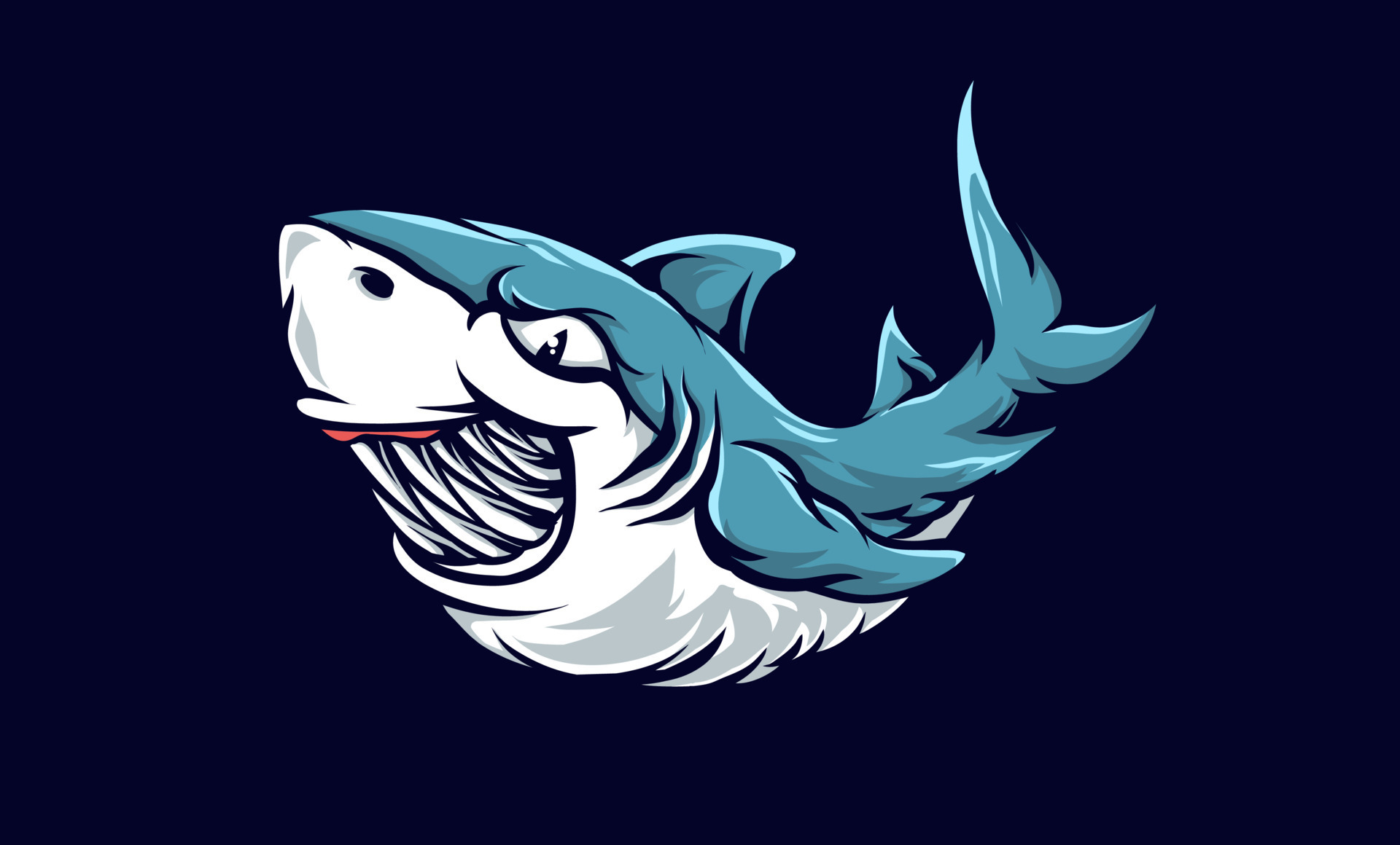 Blue shark design 8965165 Vector Art at Vecteezy