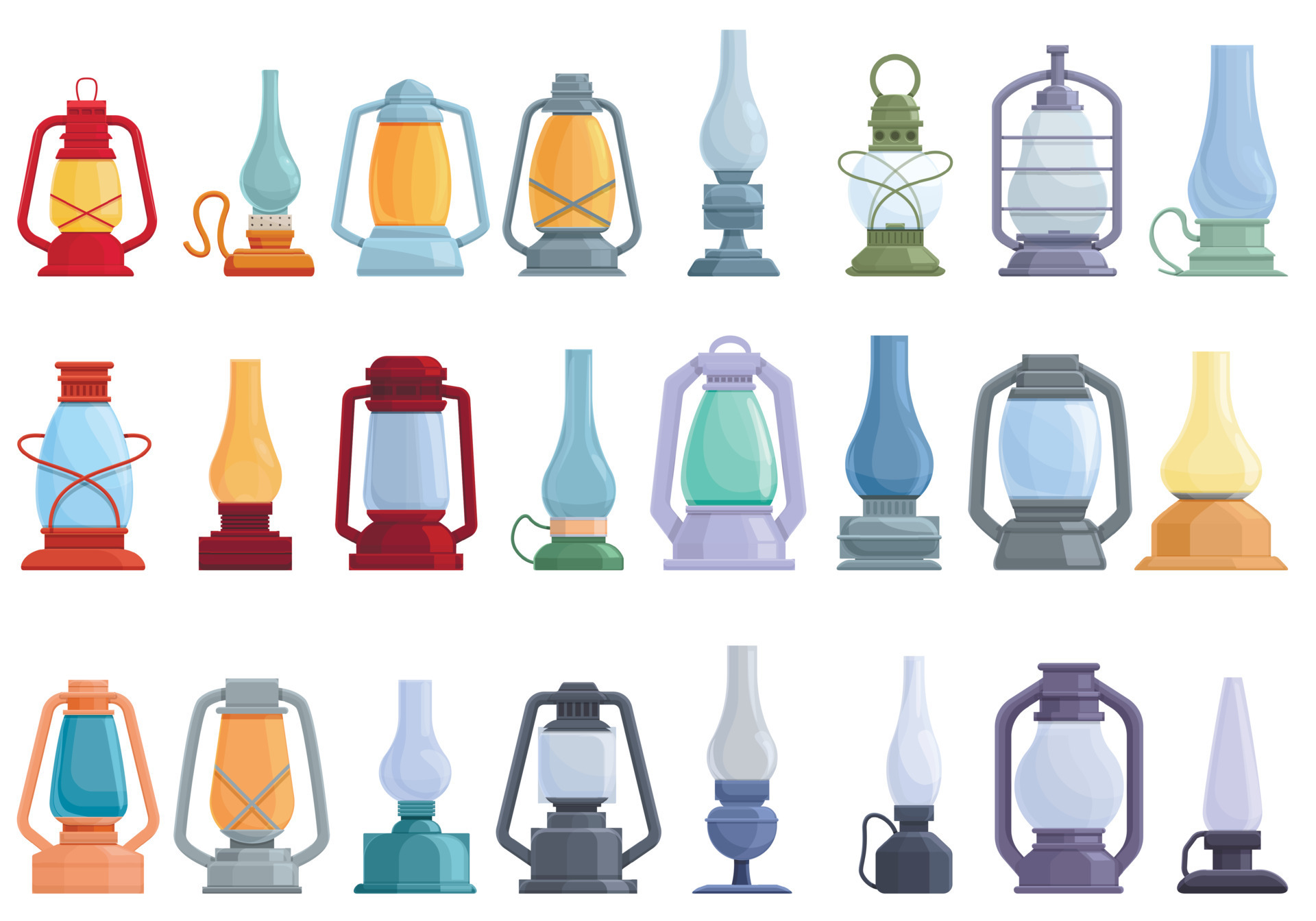 Kerosene icons set, cartoon style 8965208 Vector Art at Vecteezy