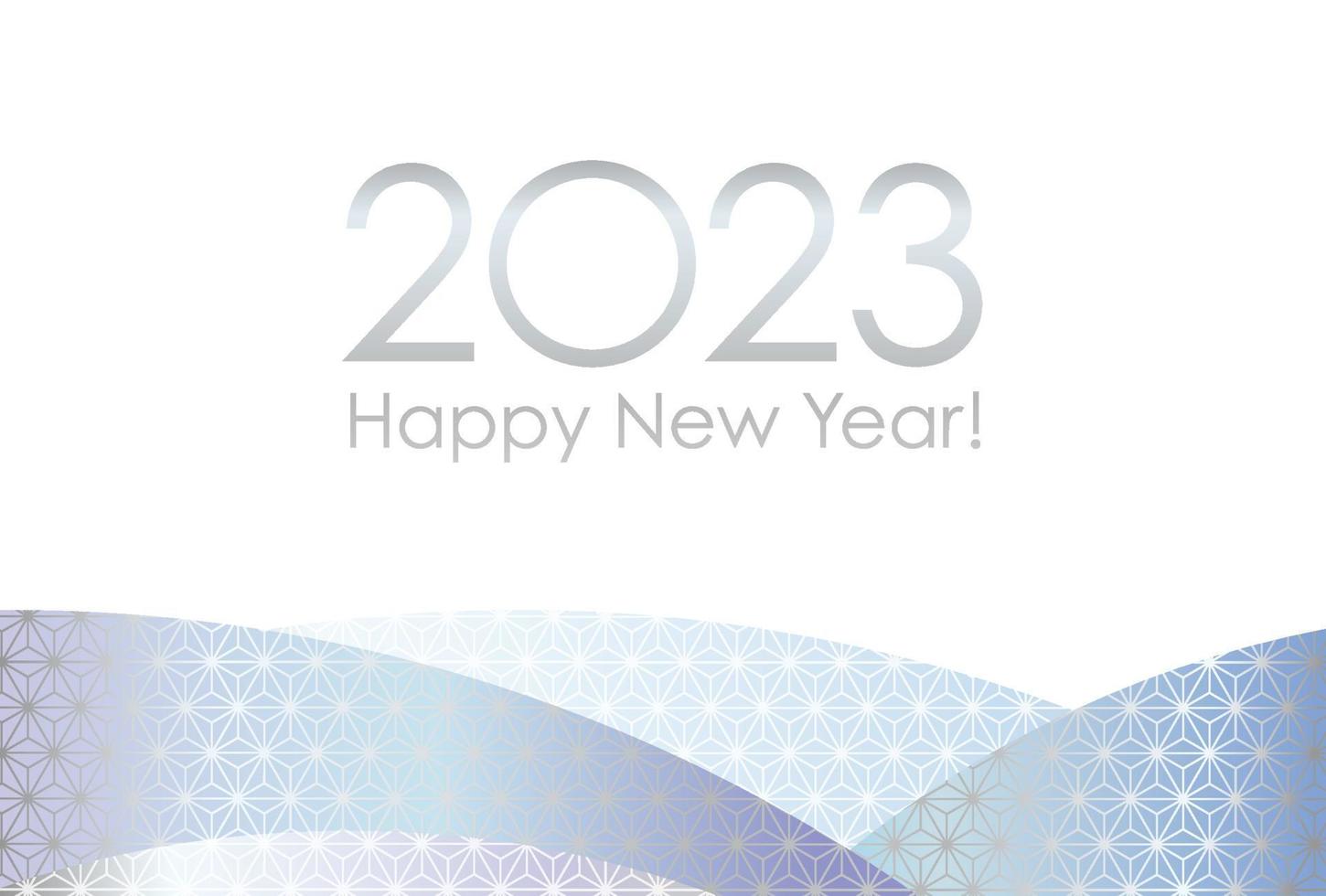 The Year 2023 New Year Greeting Card Template With Japanese Vintage Patterns. vector