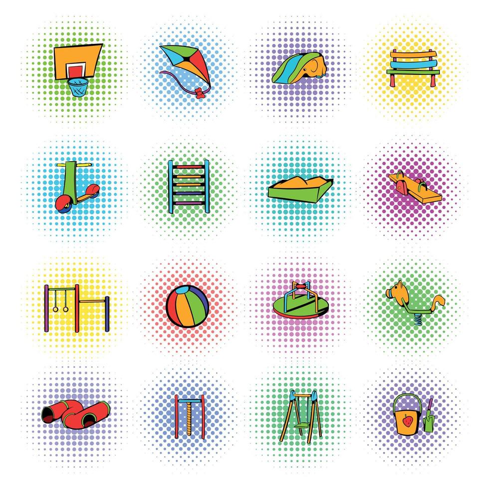 Park playground icons set vector