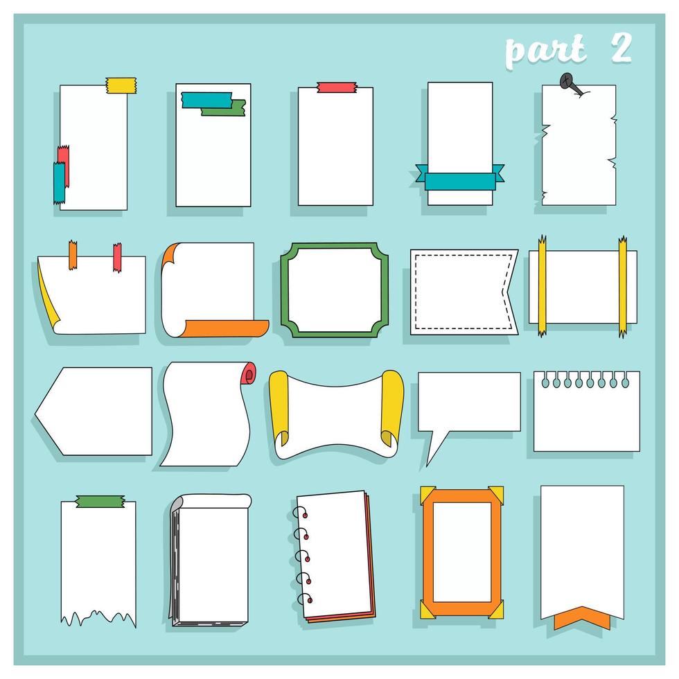 Cute bright set of banners and letterheads for work and education vector