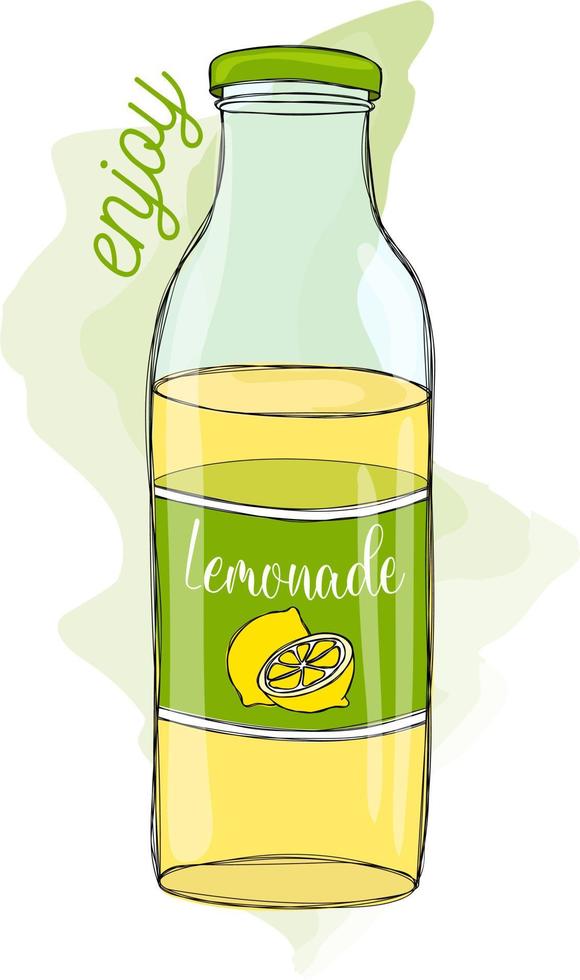 Fresh, cold lemonade bottle poster vector