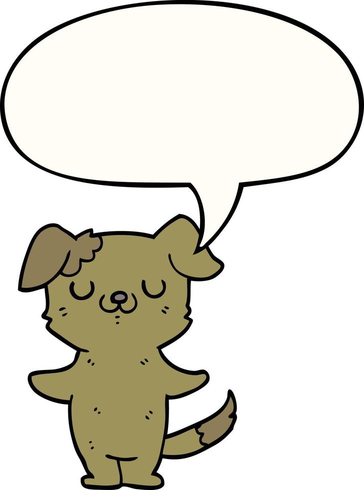 cartoon puppy and speech bubble vector