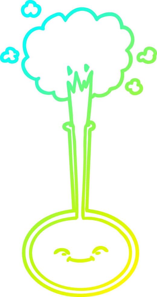 cold gradient line drawing cartoon chemical reaction vector