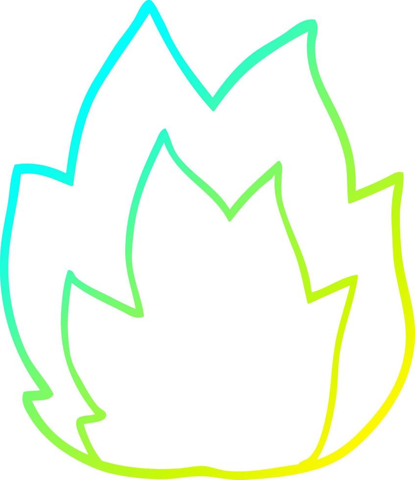 cold gradient line drawing cartoon explosion flame vector