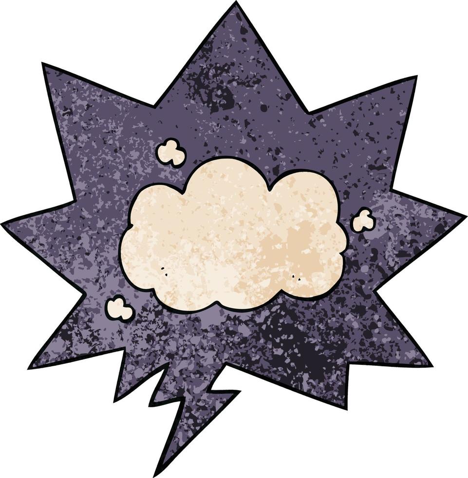 cartoon cloud and speech bubble in retro texture style vector