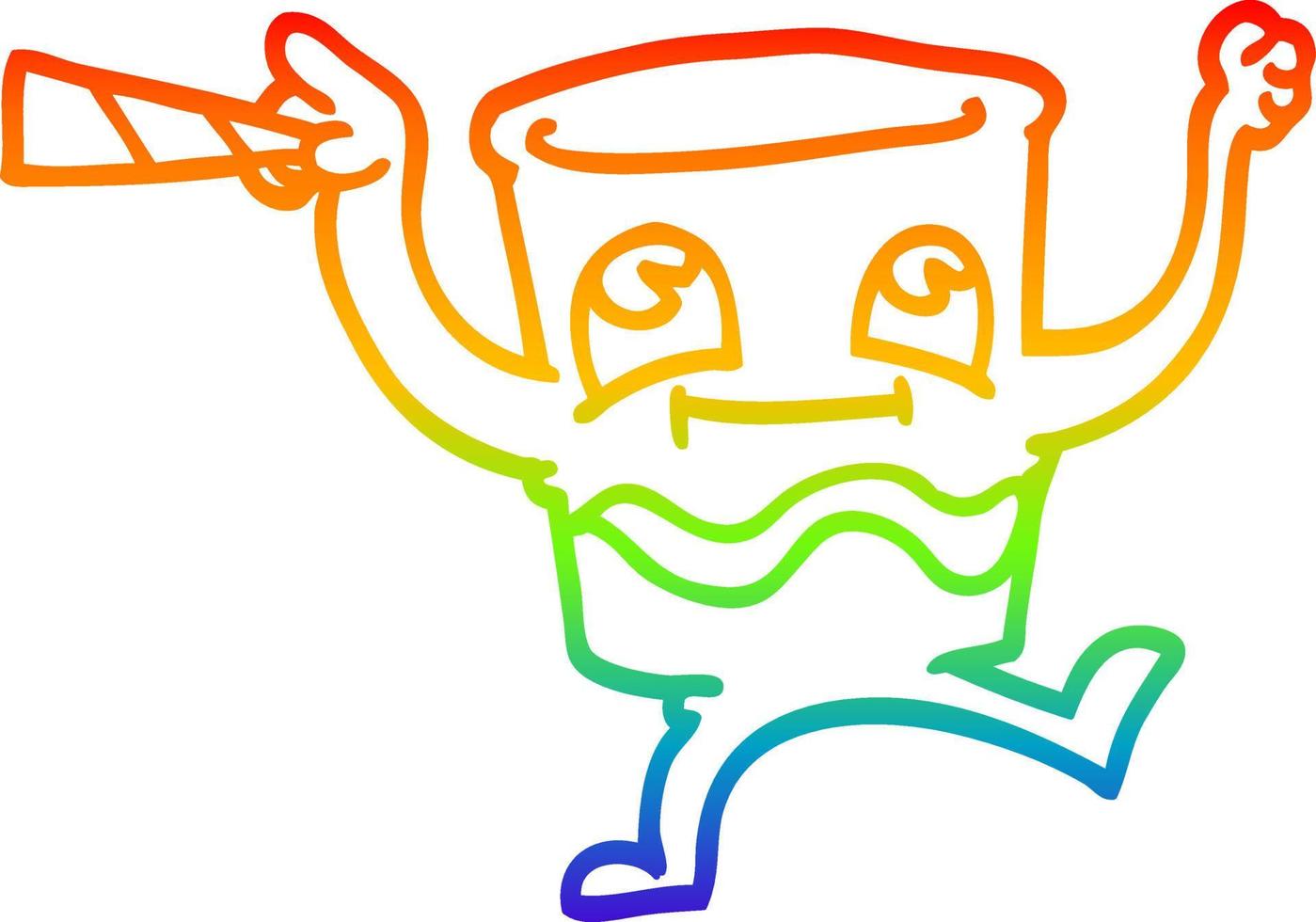 rainbow gradient line drawing cartoon animated whisky glass vector