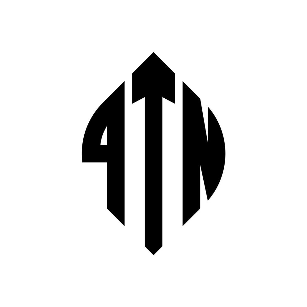 diseño de logotipo de letra de círculo qtn con forma de círculo y elipse. qtn letras elipses con estilo tipográfico. las tres iniciales forman un logo circular. vector de marca de letra de monograma abstracto del emblema del círculo qtn.