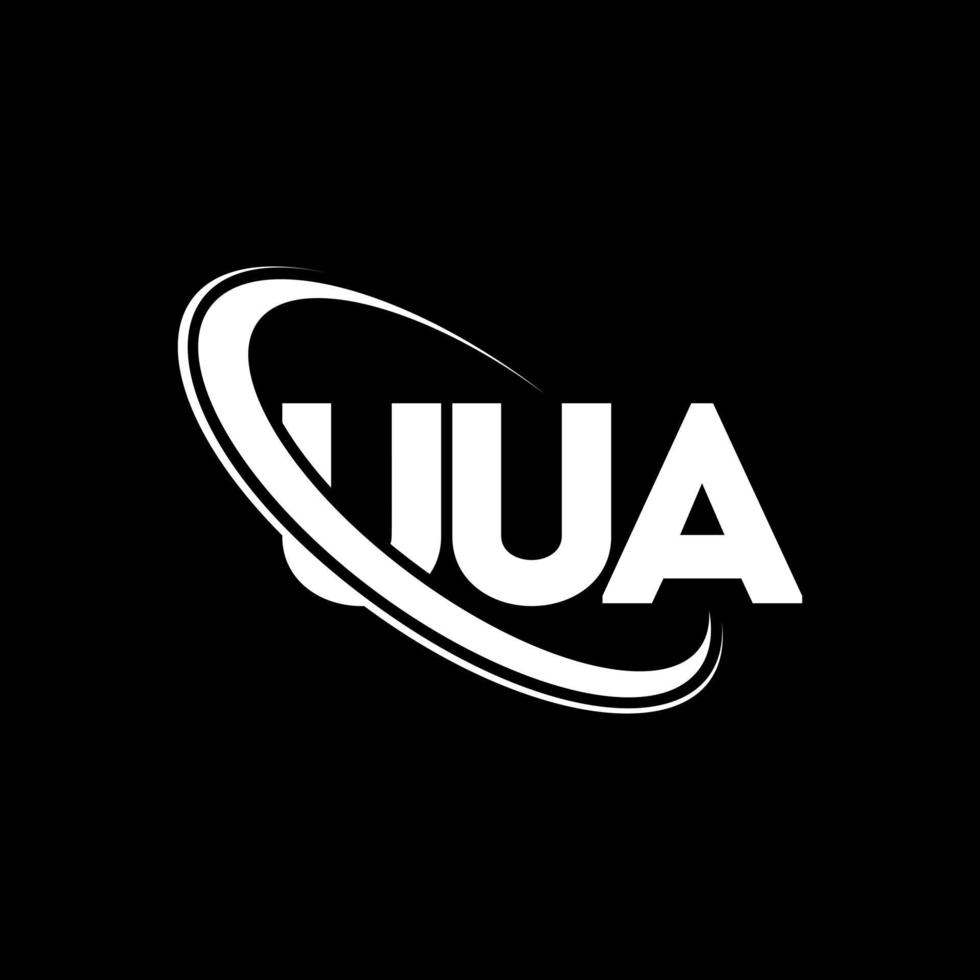 logotipo de uua. uua carta. diseño del logotipo de la letra uua. logotipo de las iniciales uua vinculado con un círculo y un logotipo de monograma en mayúsculas. tipografía uua para tecnología, negocios y marca inmobiliaria. vector