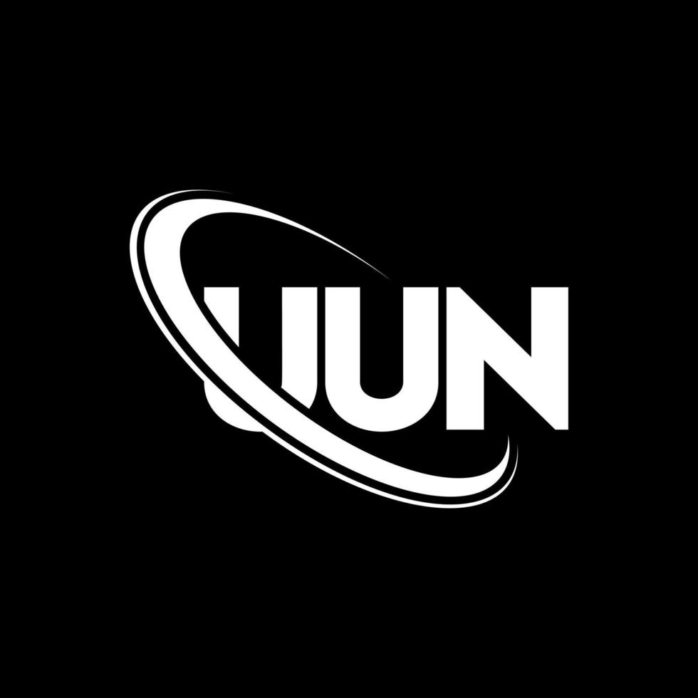 logotipo de uun. uuna carta. diseño del logotipo de la letra uun. logotipo de las iniciales uun vinculado con el círculo y el logotipo del monograma en mayúsculas. uun tipografía para tecnología, negocios y marca inmobiliaria. vector