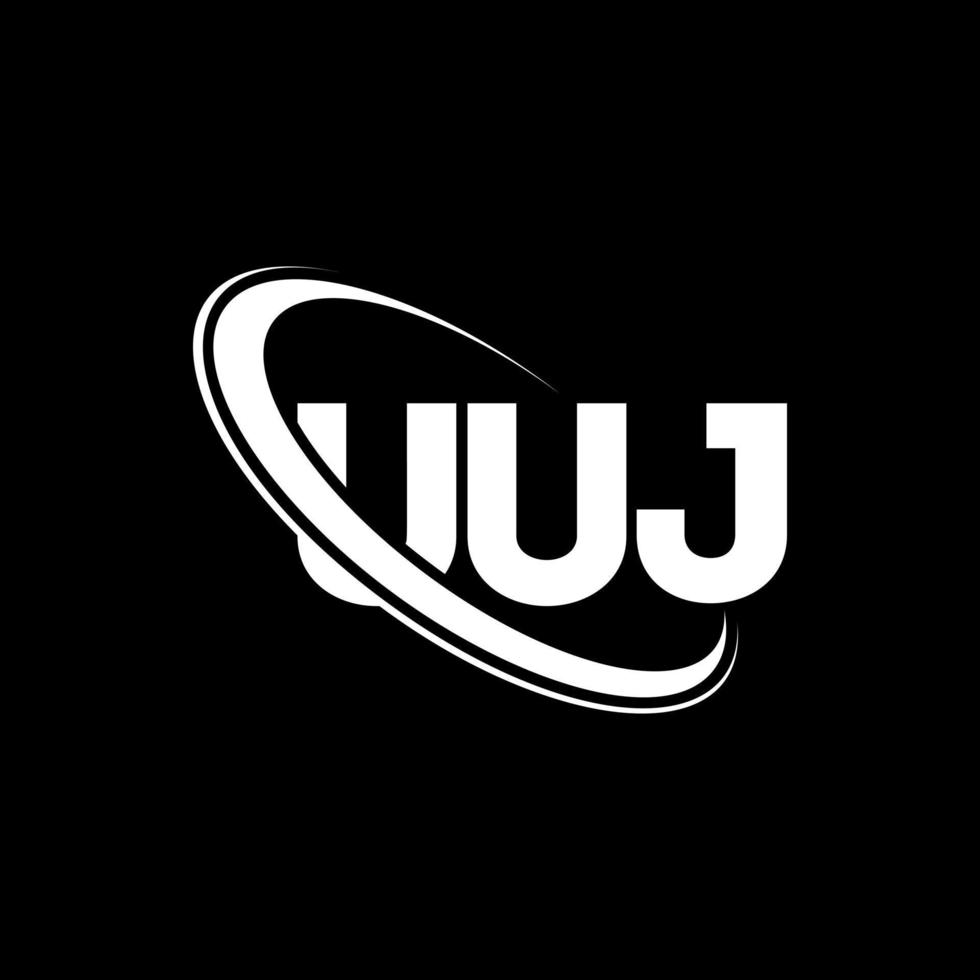 logotipo de uuj. uuj carta. diseño del logotipo de la letra uuj. Logotipo de iniciales uuj vinculado con círculo y logotipo de monograma en mayúsculas. tipografía uuj para tecnología, negocios y marca inmobiliaria. vector