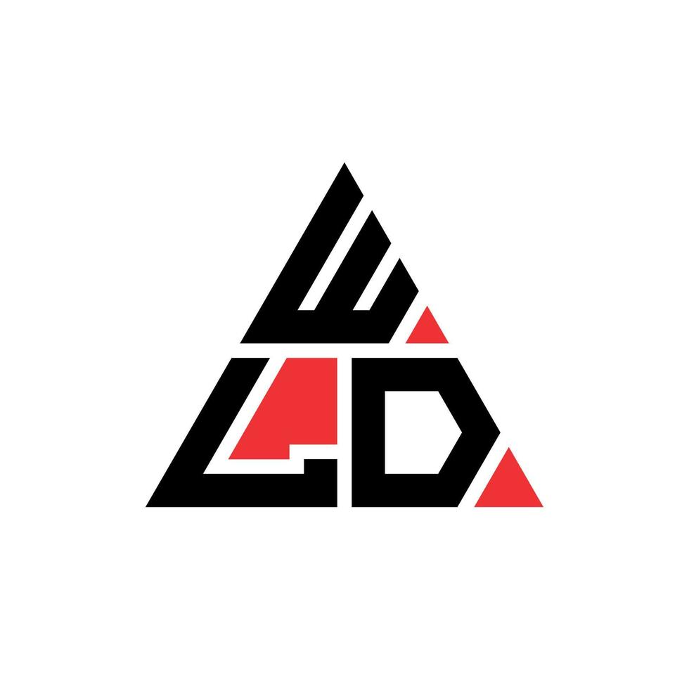 diseño de logotipo de letra de triángulo wld con forma de triángulo. monograma de diseño de logotipo de triángulo wld. plantilla de logotipo de vector de triángulo wld con color rojo. logo triangular wld logo simple, elegante y lujoso.