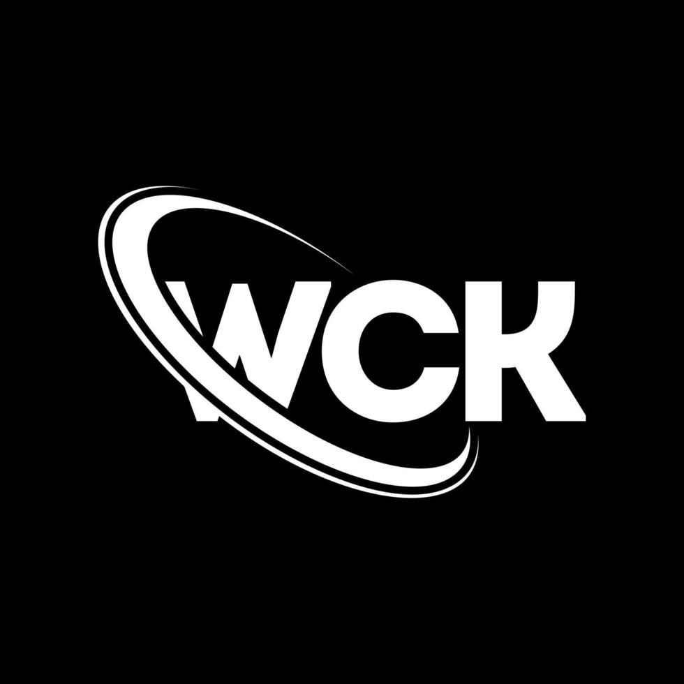 logotipo de wck. mala carta. diseño del logotipo de la letra wck. logotipo de iniciales wck vinculado con círculo y logotipo de monograma en mayúsculas. tipografía wck para tecnología, negocios y marca inmobiliaria. vector