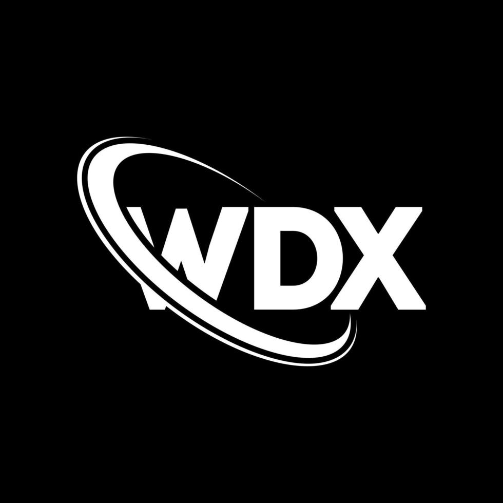 logotipo de wdx. letra wdx. diseño del logotipo de la letra wdx. logotipo de iniciales wdx vinculado con círculo y logotipo de monograma en mayúsculas. tipografía wdx para tecnología, negocios y marca inmobiliaria. vector