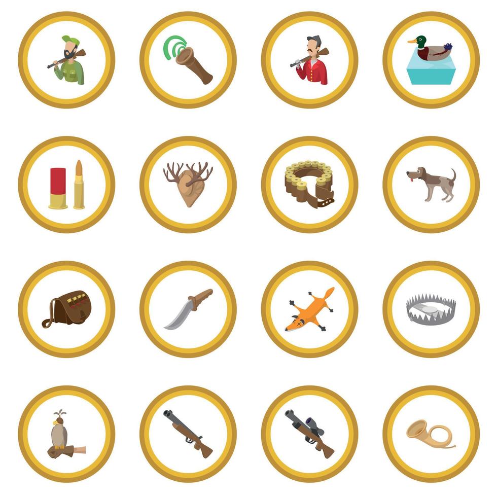 Hunting cartoon icon circle vector