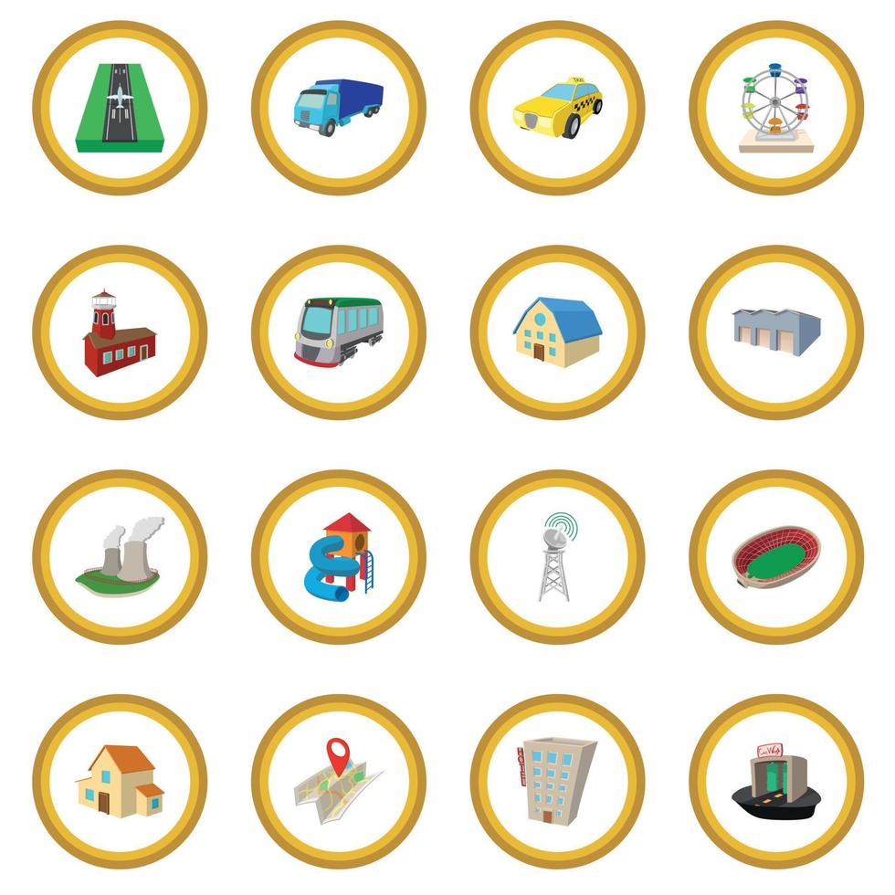 City icon circle vector